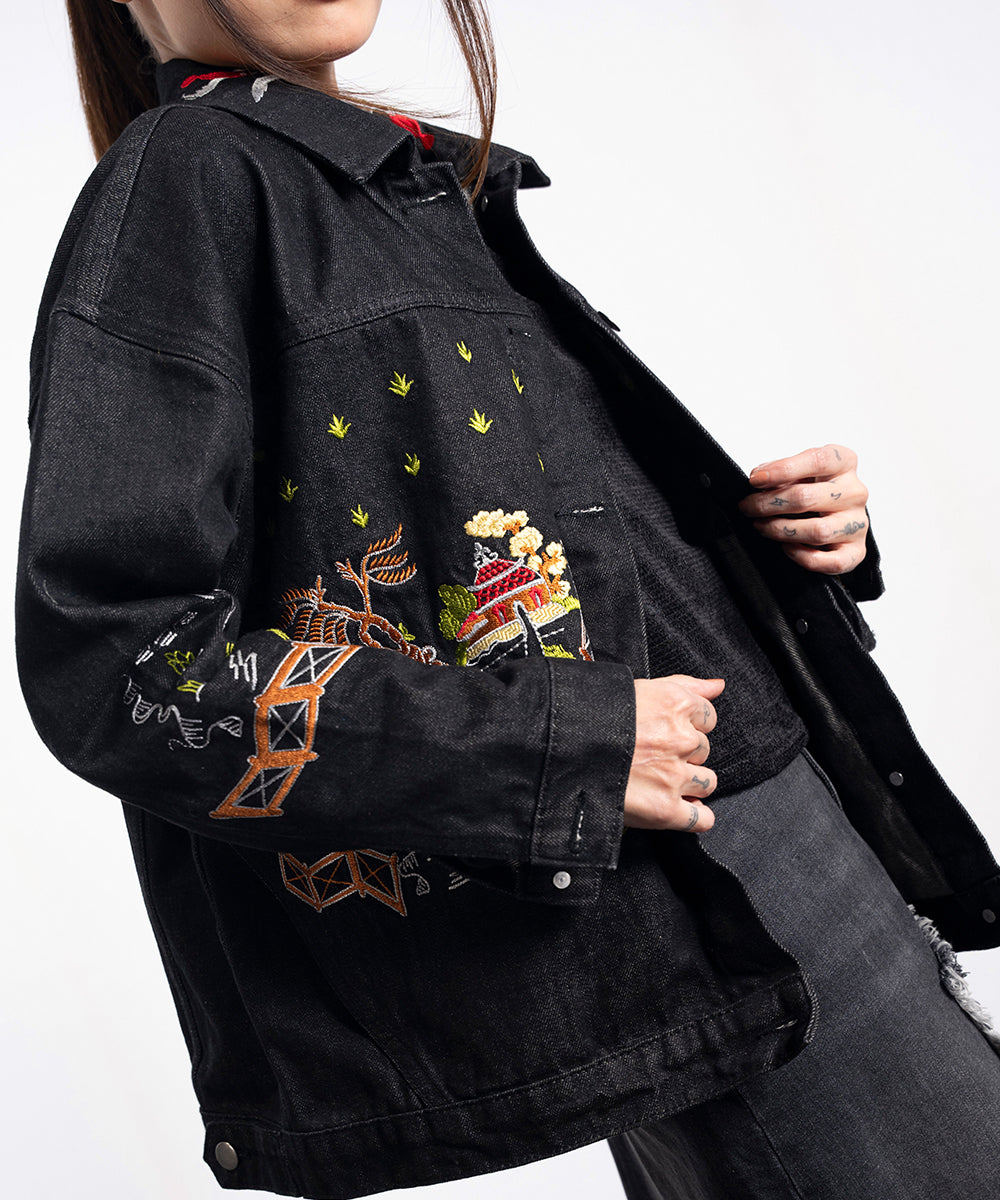 Abstract Embroidered Jacket - Halo Retail