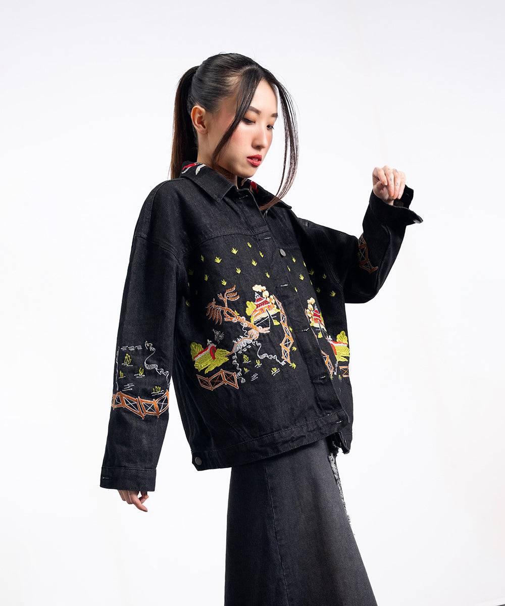 Abstract Embroidered Jacket - Halo Retail
