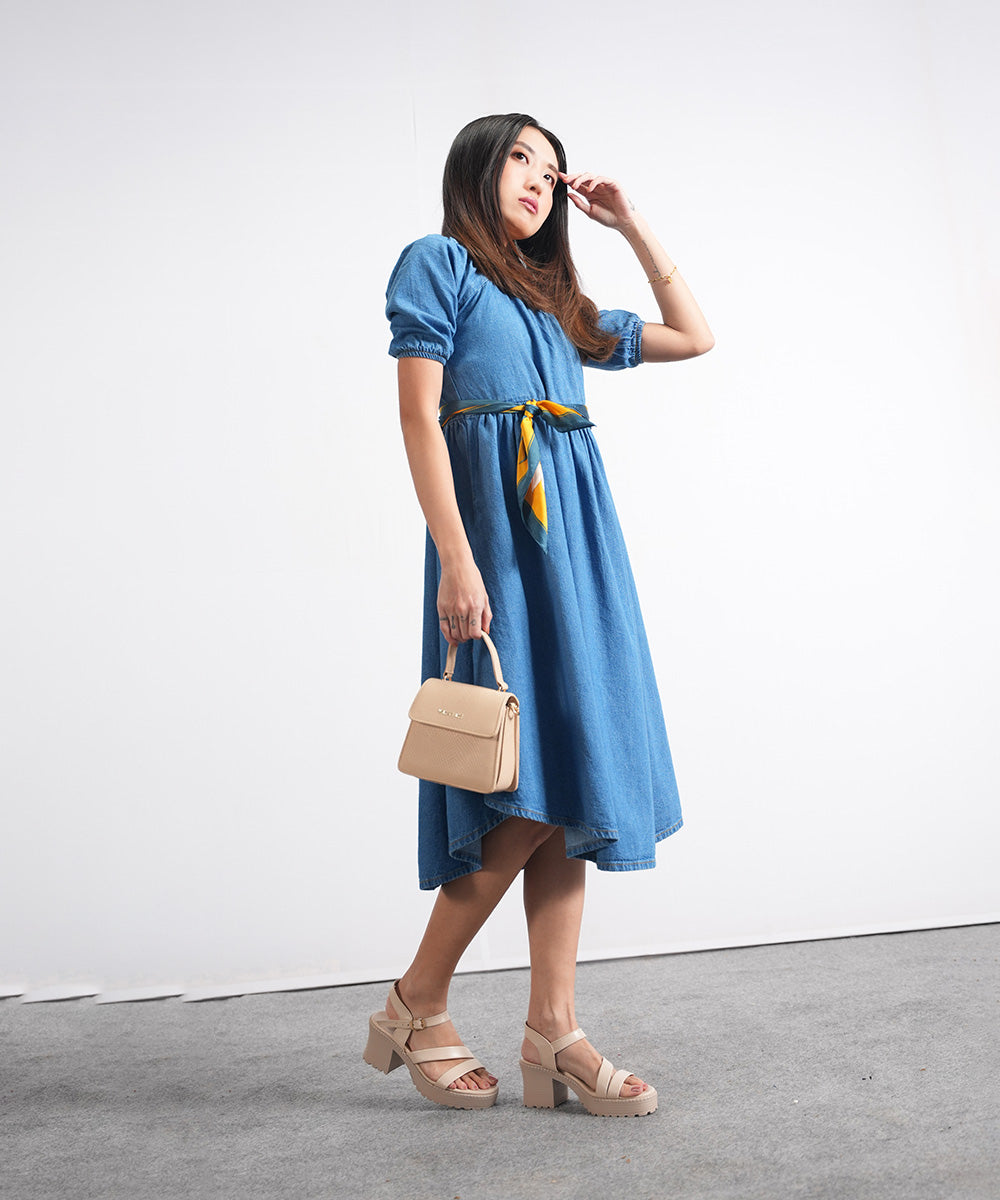 Mid Blue Denim Frock - Halo Retail