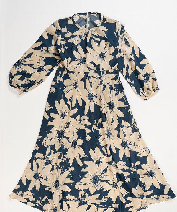 Ocean Ink Floral Dress