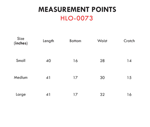 Size Chart for Textured Twill Wide Leg Pants