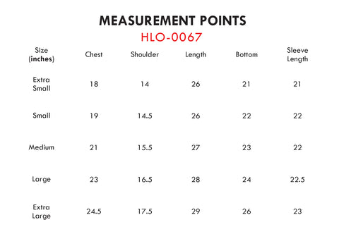 Size Chart for Woven Wool Blazer