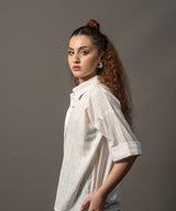 Square Weave White Shirt - Halo Retail