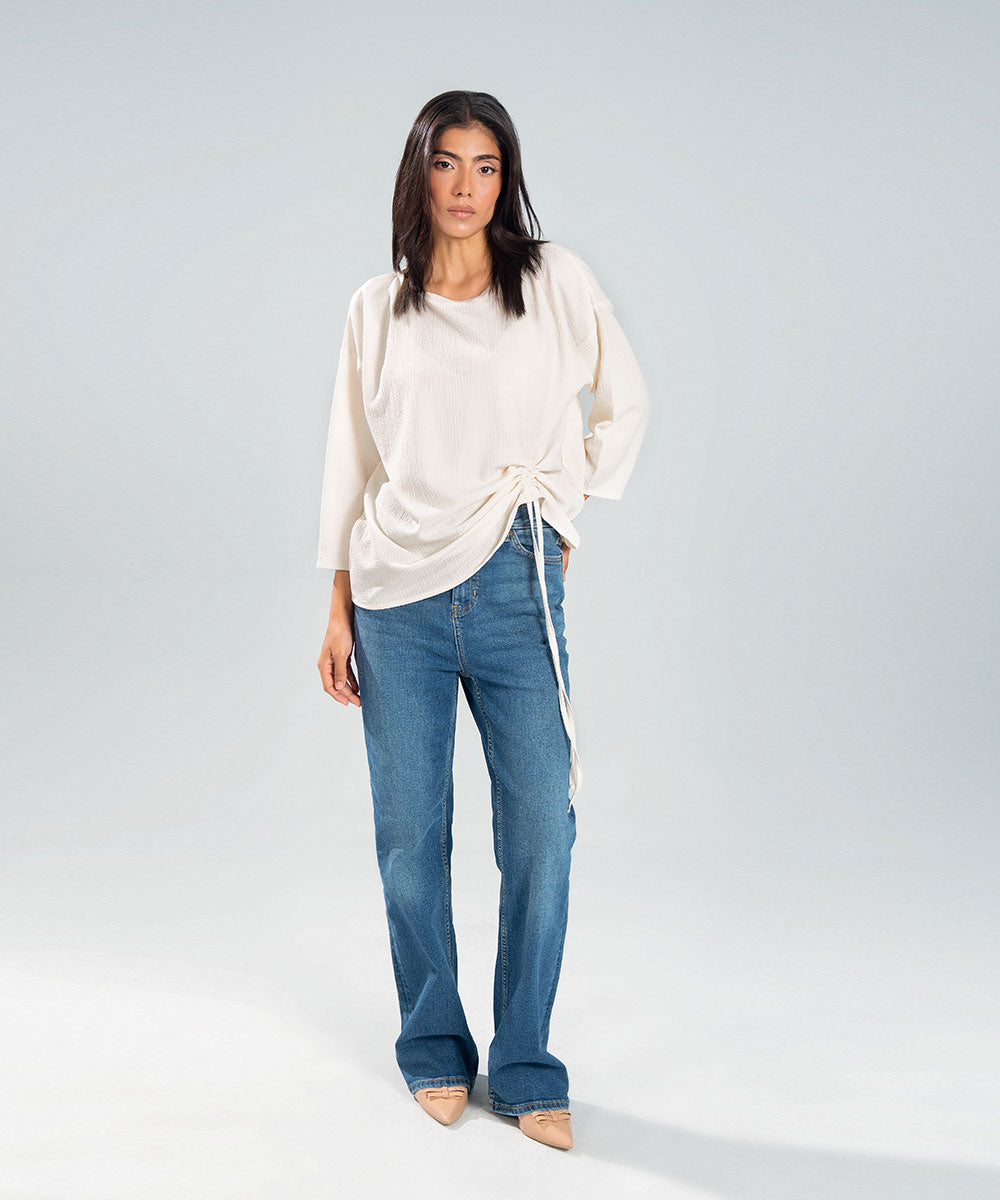 Textured Cinch Top