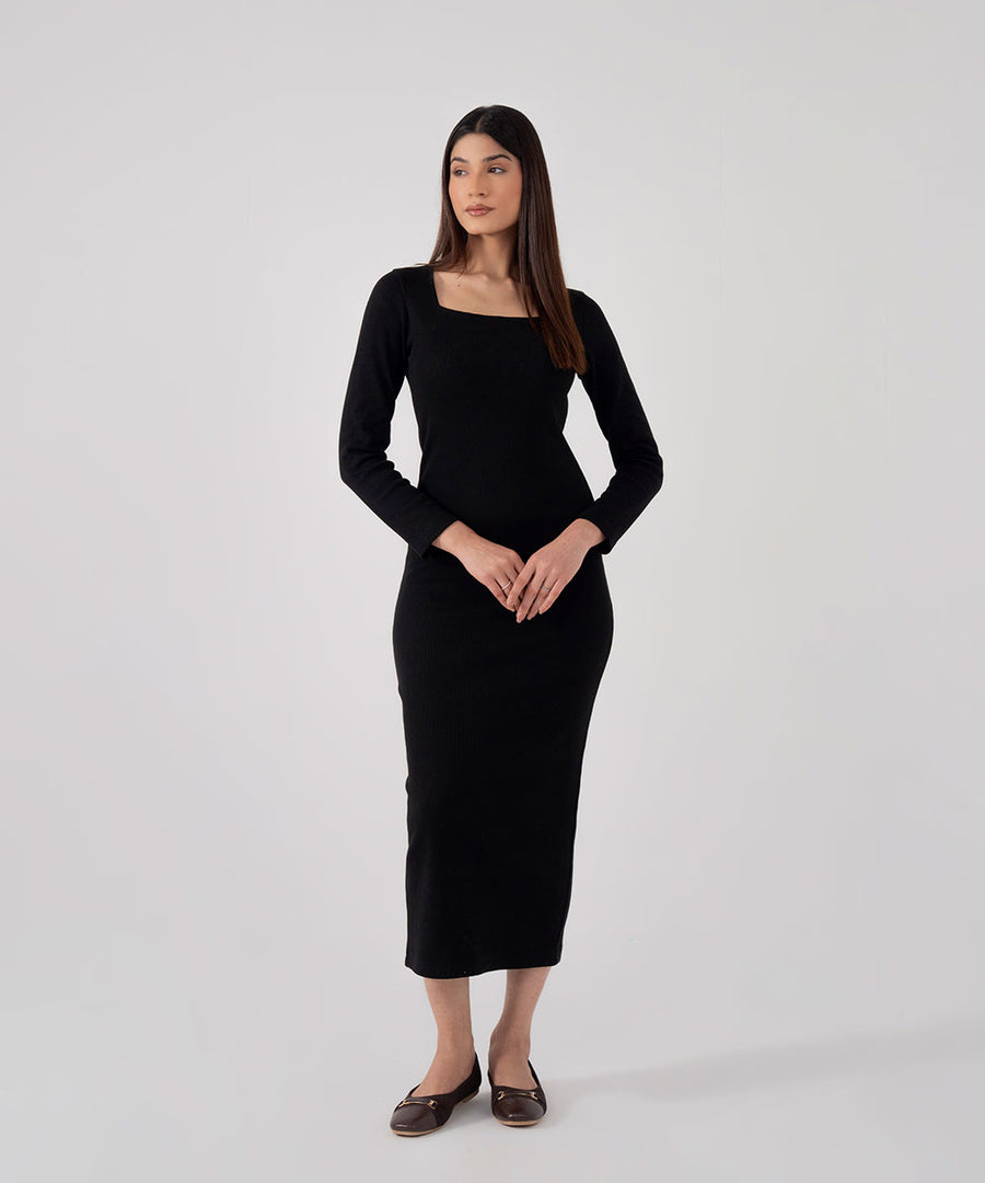 Noir Bodycon Maxi Dress - Halo Retail