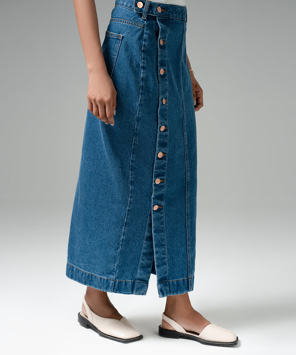 Downtown Button Skirt