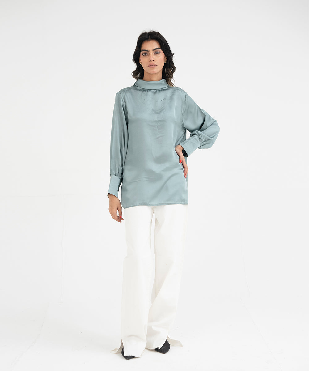 Silk top With Bow - Halo Retail