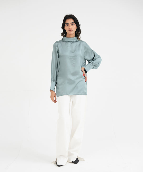 Silk top With Bow - Halo Retail
