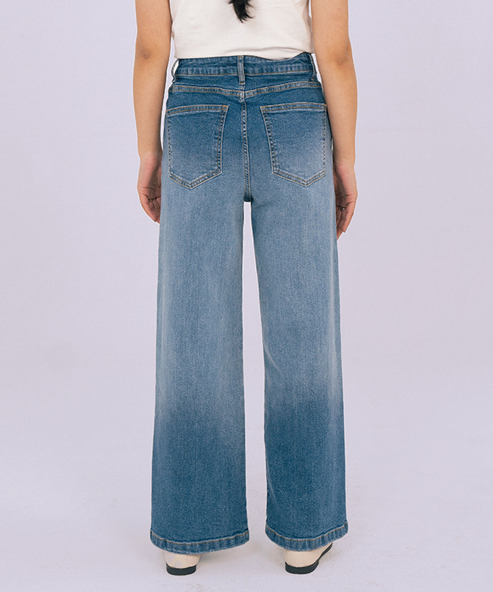 High Waist Top Stitch Denim