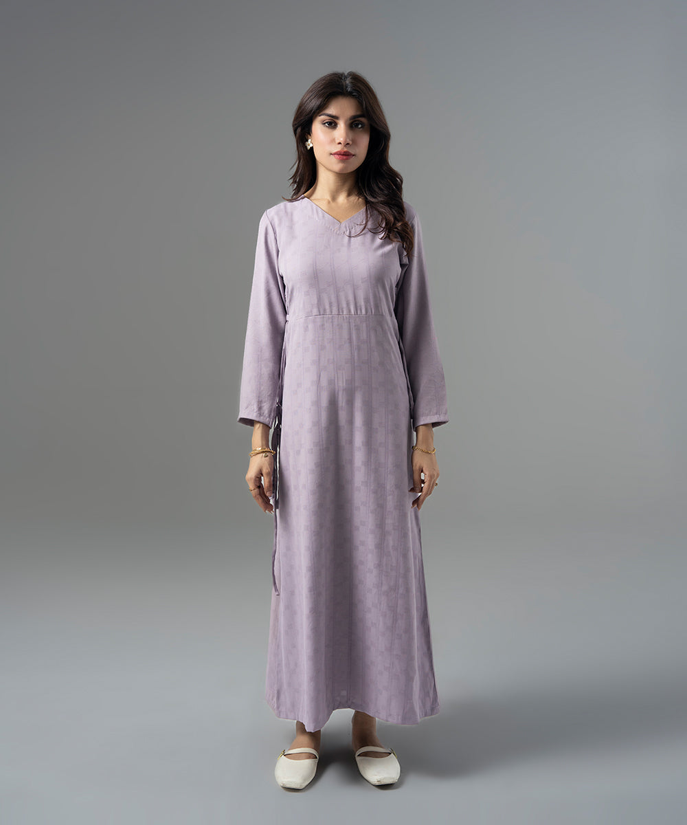 Jacquard Side Details Dress - Halo Retail