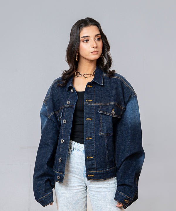 Mid Blue Denim Jacket - Halo Retail