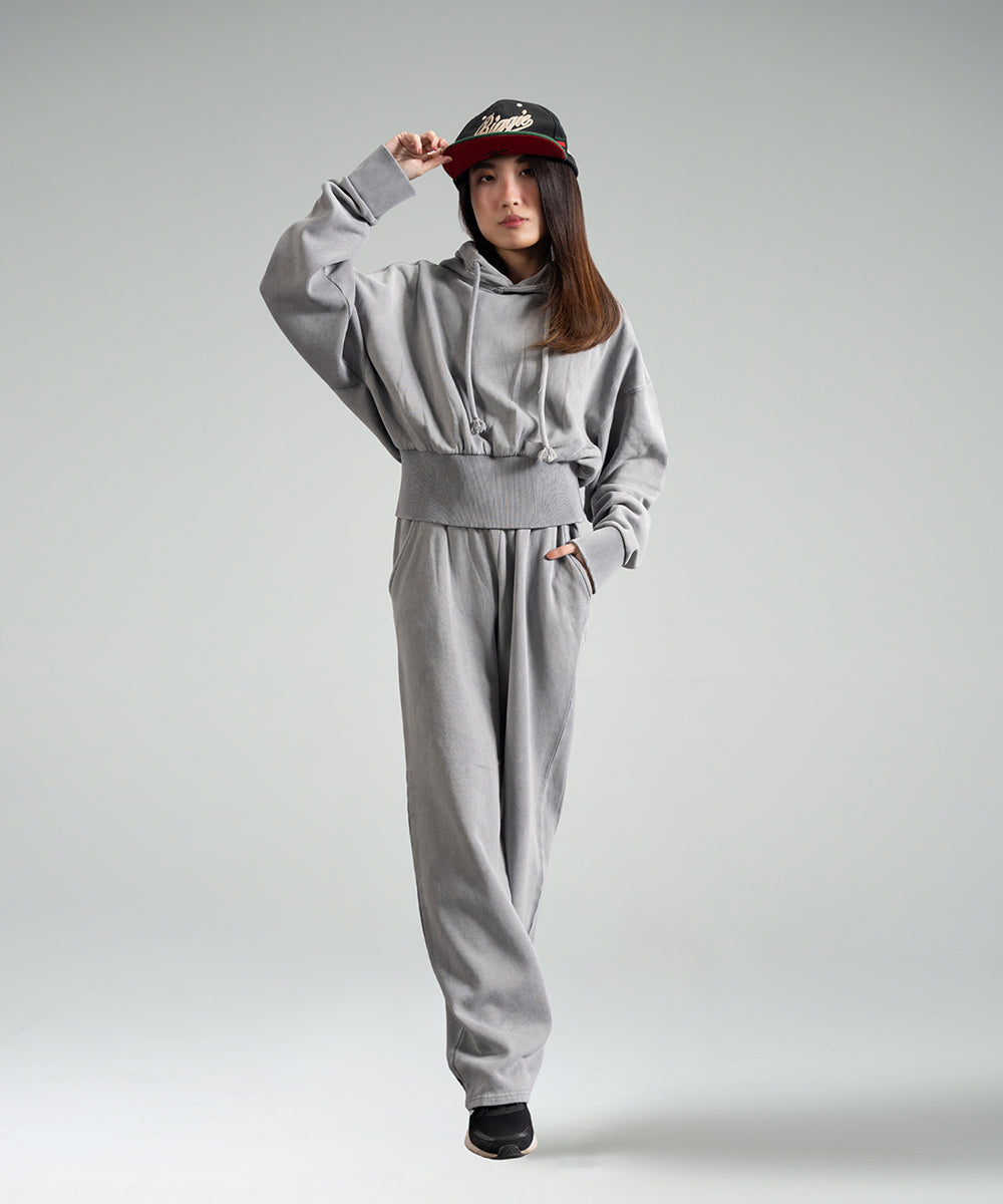 Acid Washed Cropped Hoodie - Halo Retail