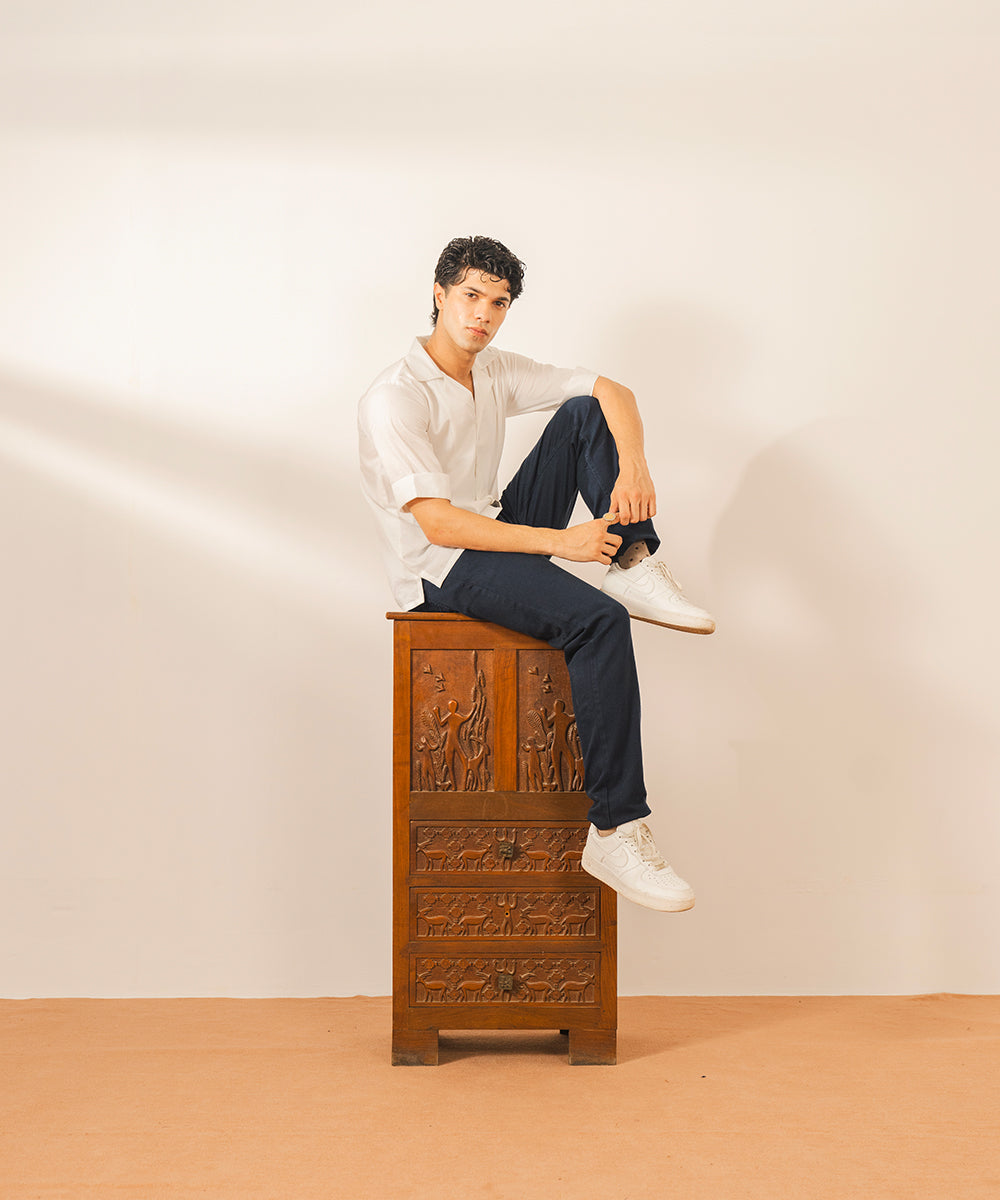 Navy Straight Fit Denim Pants - Halo Retail