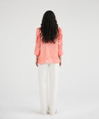Silk Top With Ruffled Neck - Halo Retail