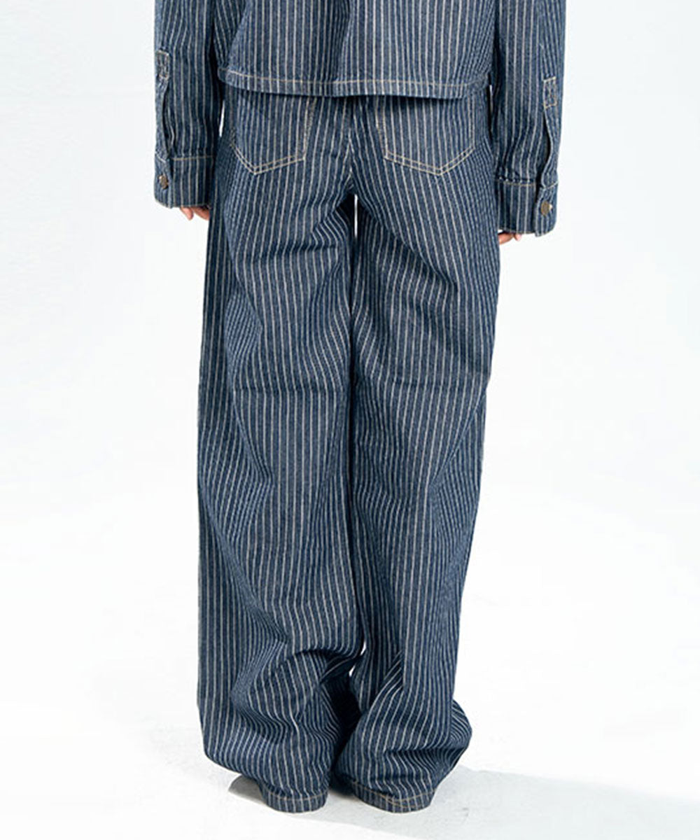 Pinstripe Denim Trousers