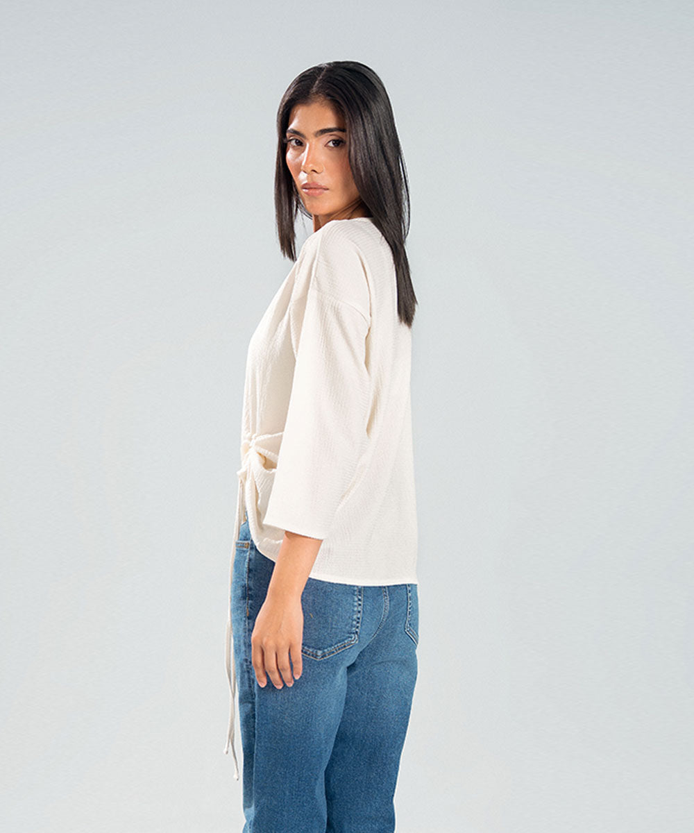 Textured Cinch Top