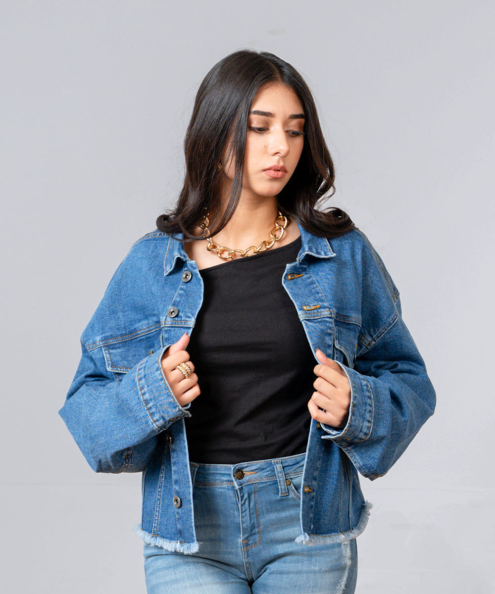 Dark Blue Denim Jacket - Halo Retail