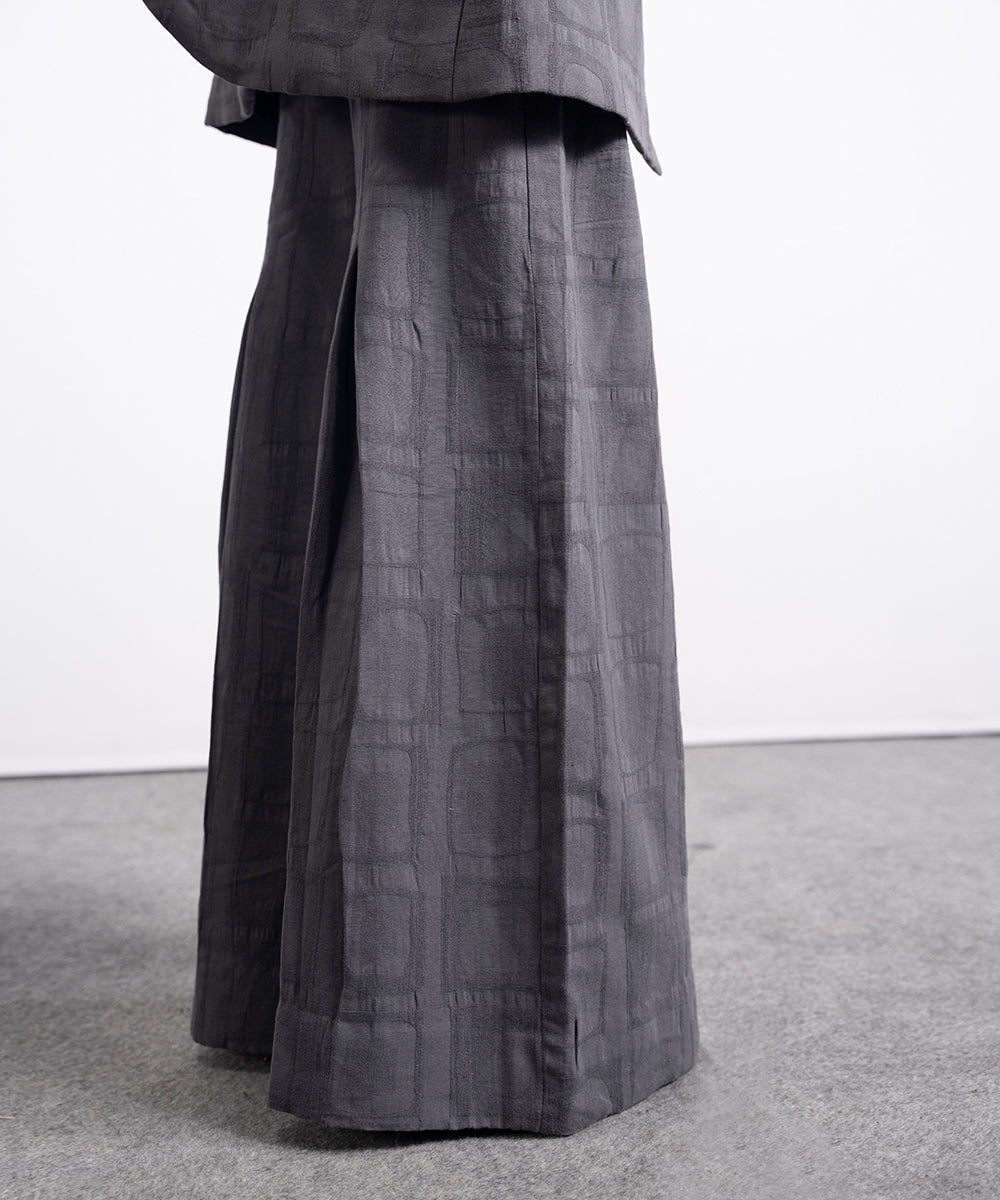 Textured Twill Wide Leg Pants