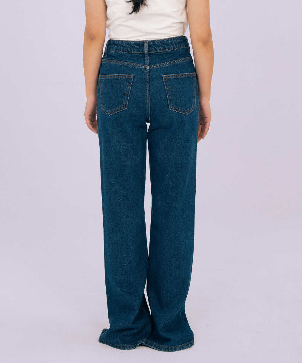 Boot-Cut frey Denim Pants