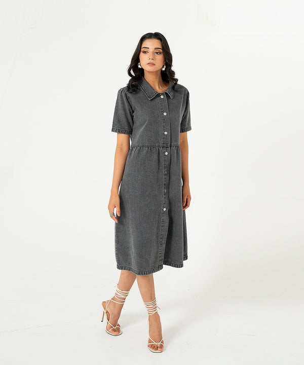 Charcoal Denim Dress