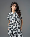 Monochrome Floral V-Neck Shirt - Halo Retail