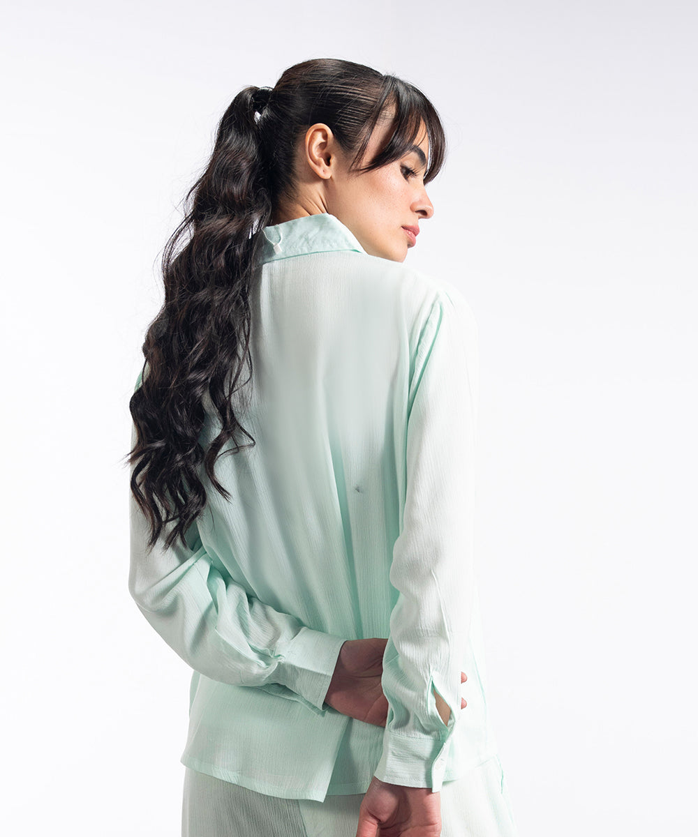 Aqua Button Down Shirt - Halo Retail