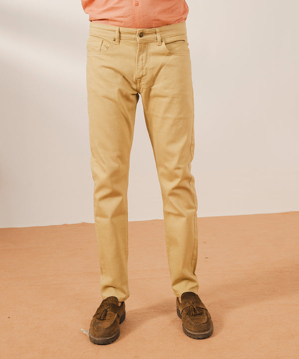Beige Straight Fit Chinos