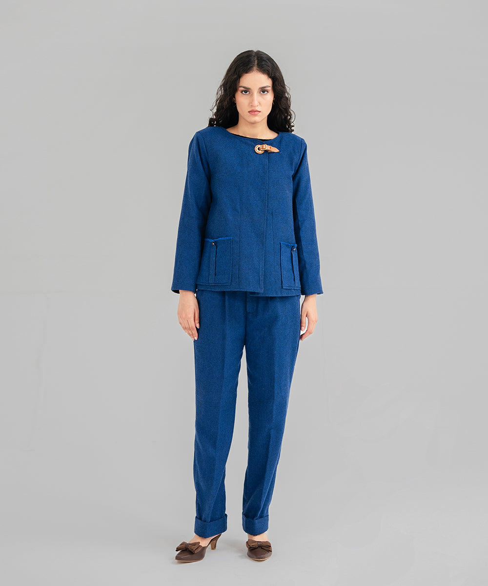 Blue Full Sleeve Blazer - Halo Retail
