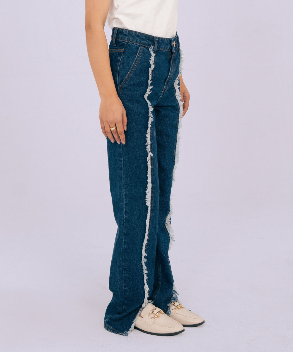 Boot-Cut frey Denim Pants