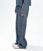 Pinstripe Denim Trousers
