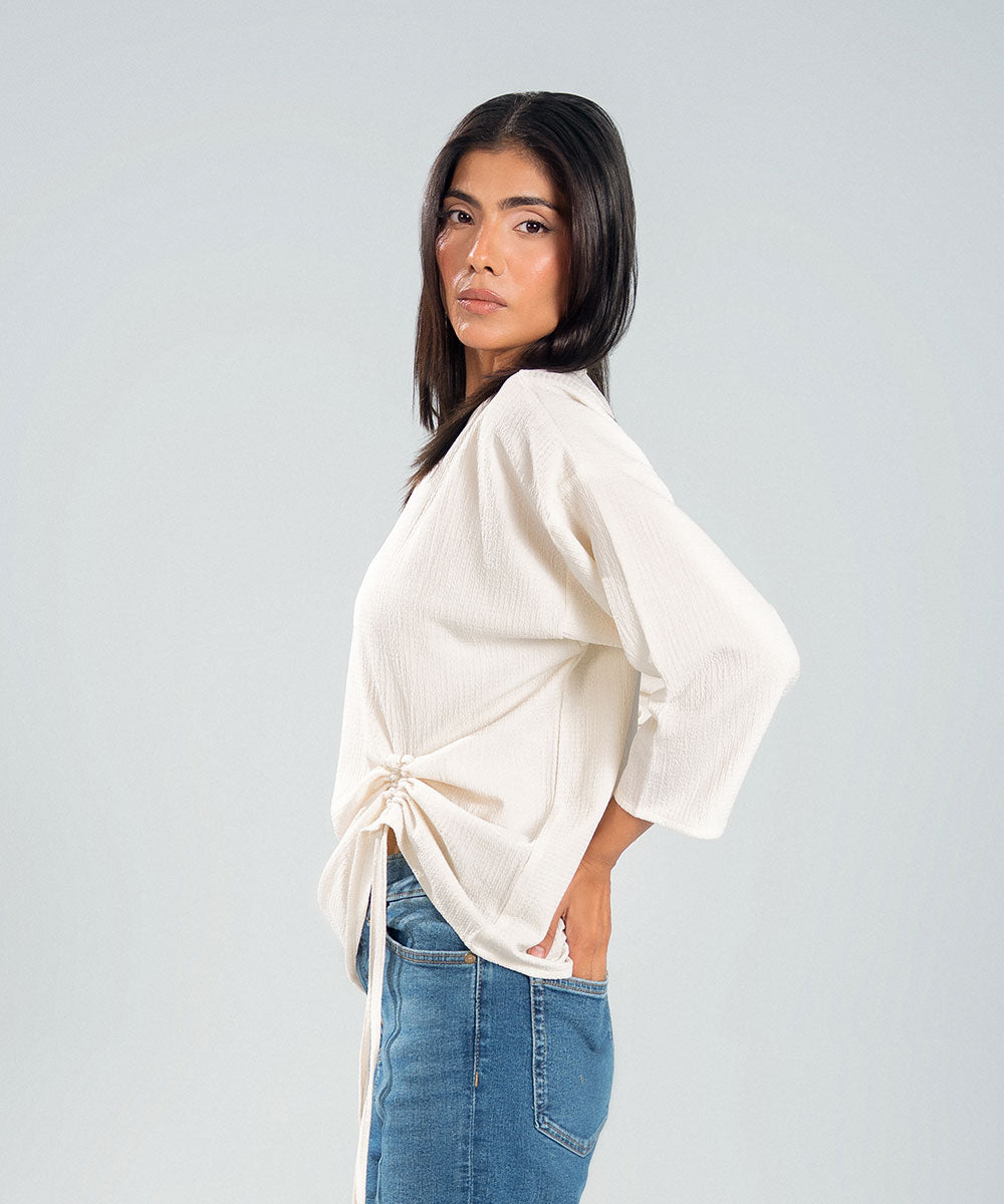Textured Cinch Top
