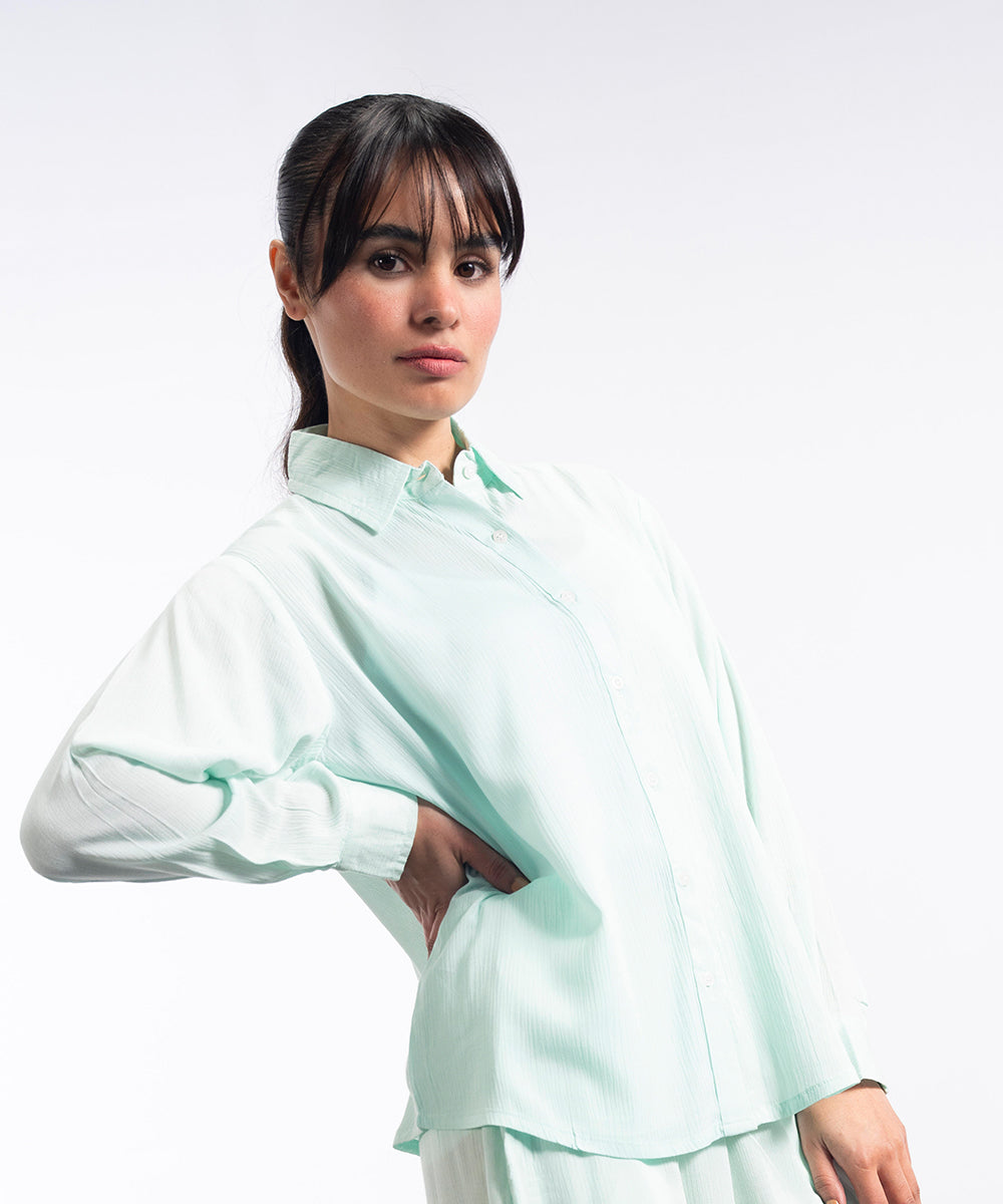 Aqua Button Down Shirt