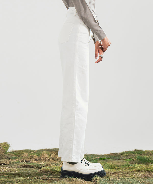 White High Waist Pants - Halo Retail