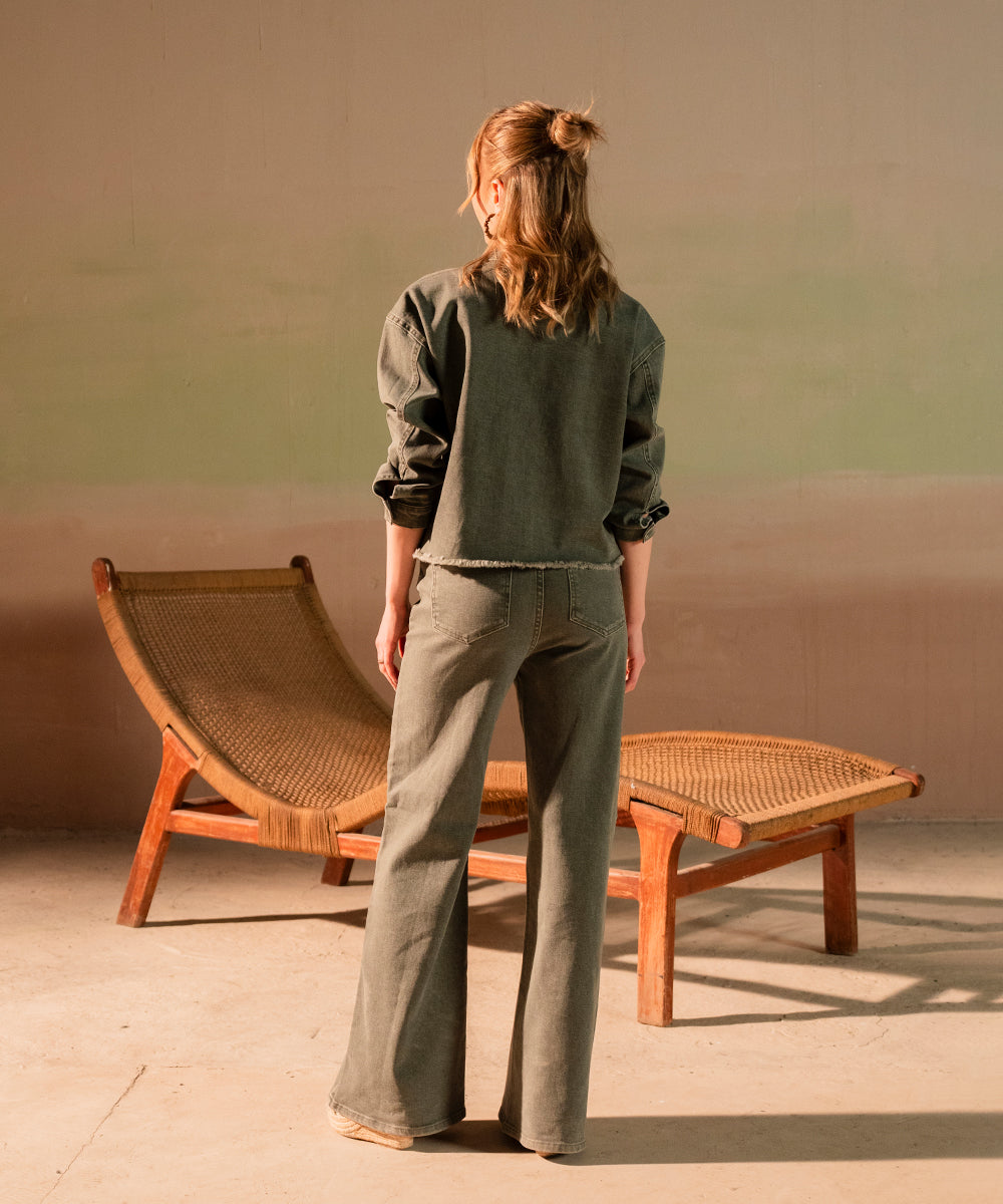 Denim Cropped Shirt - Halo Retail