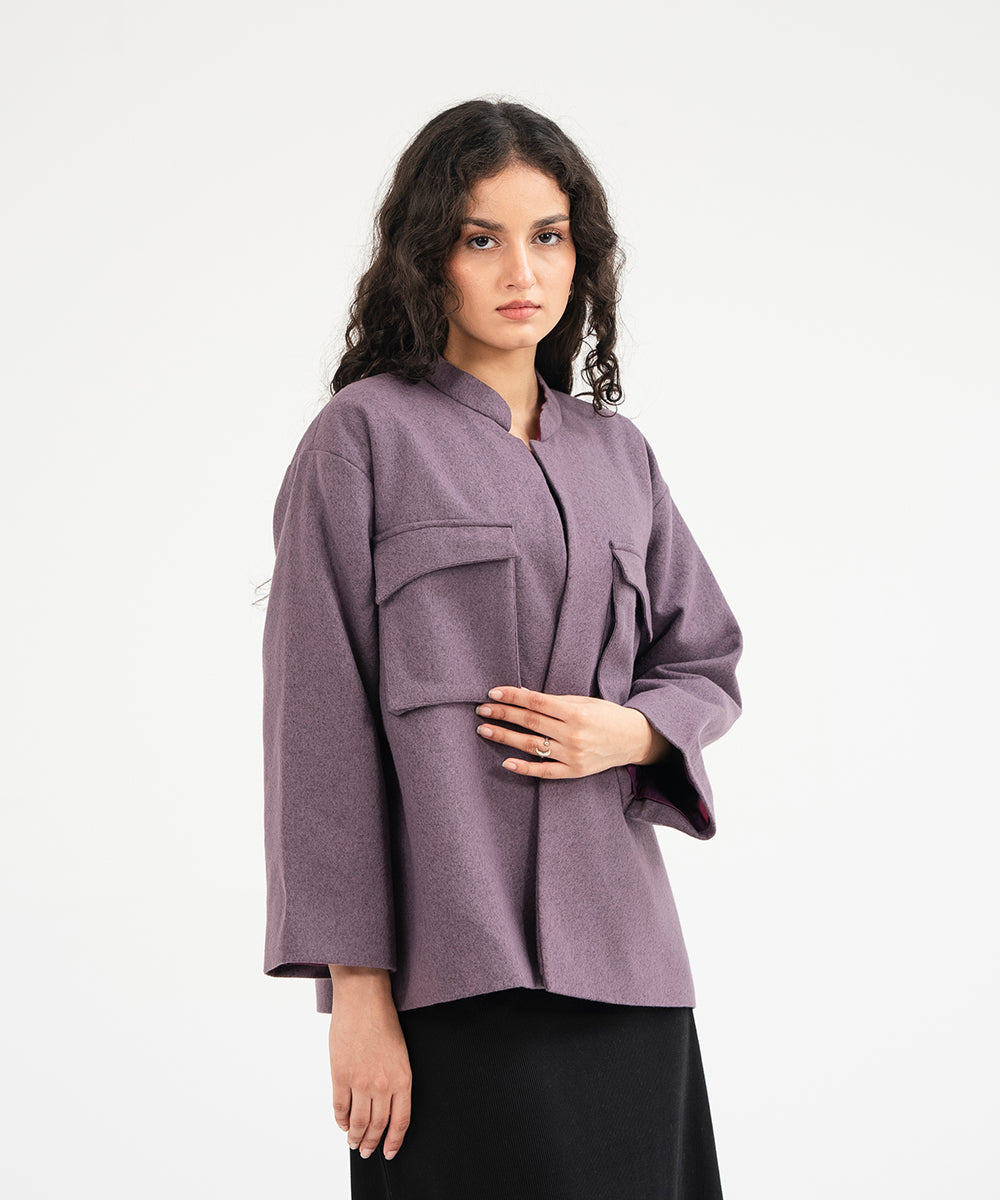 Lilac Open Front Jacket