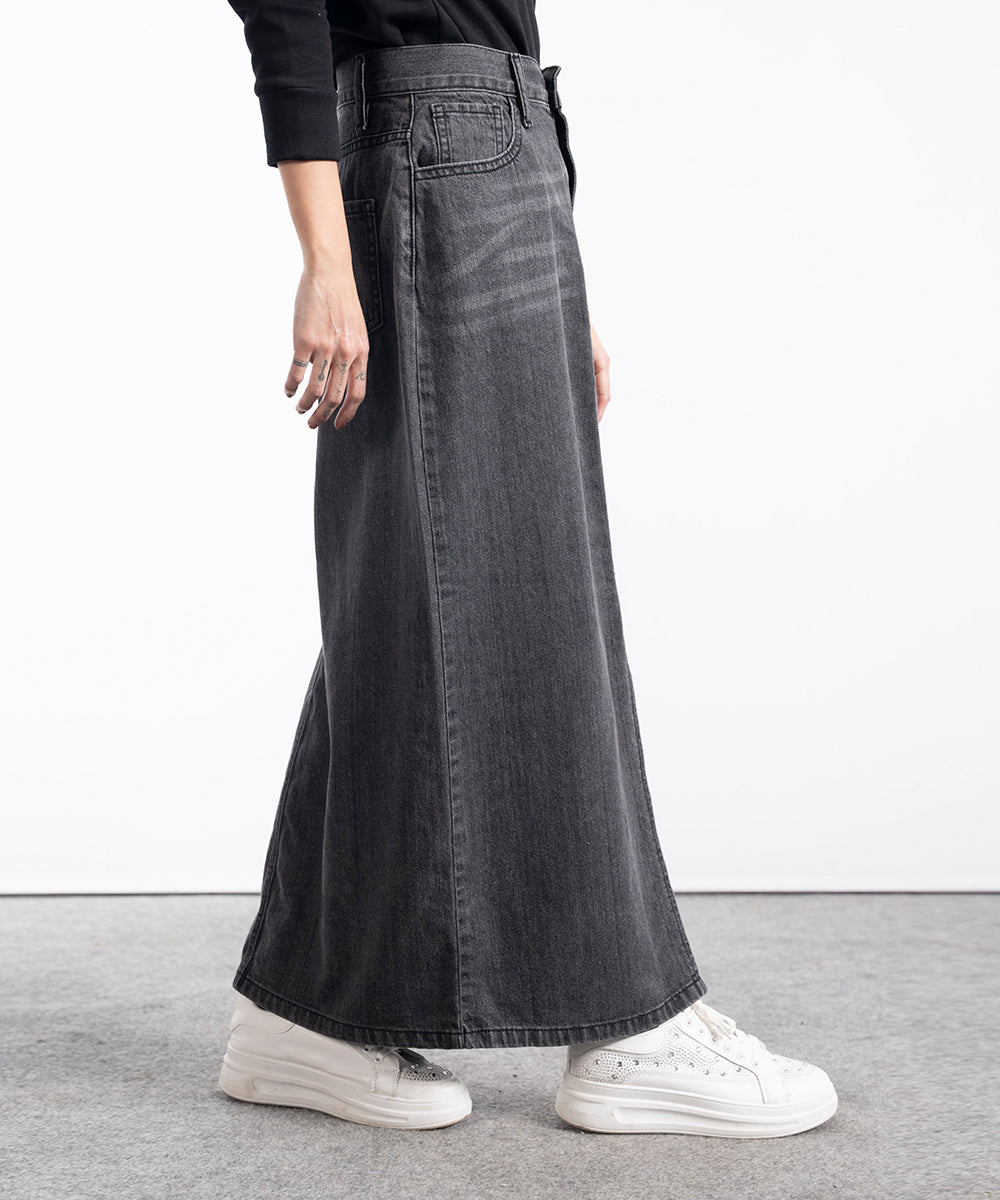 Charcoal Denim Skirt