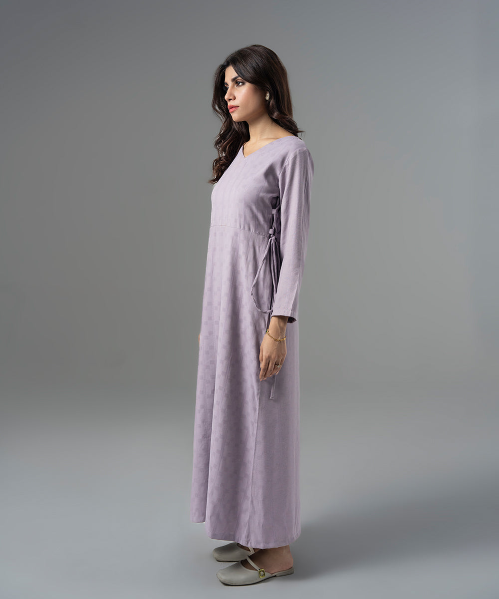 Jacquard Side Details Dress - Halo Retail