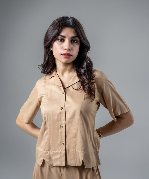 Golden Cuban Collar Top