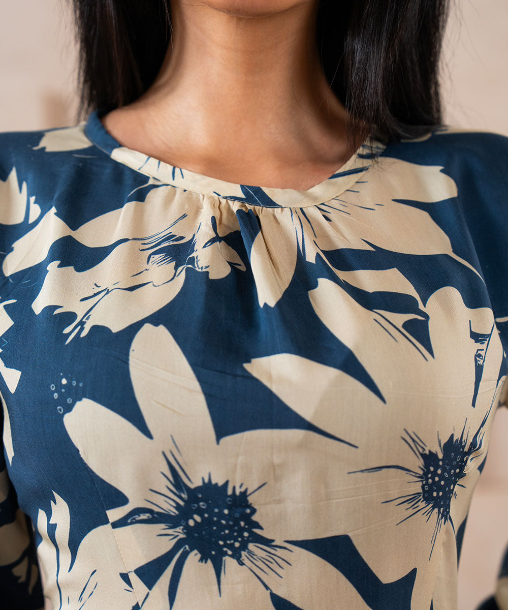 Ocean Ink Floral Dress - Halo Retail