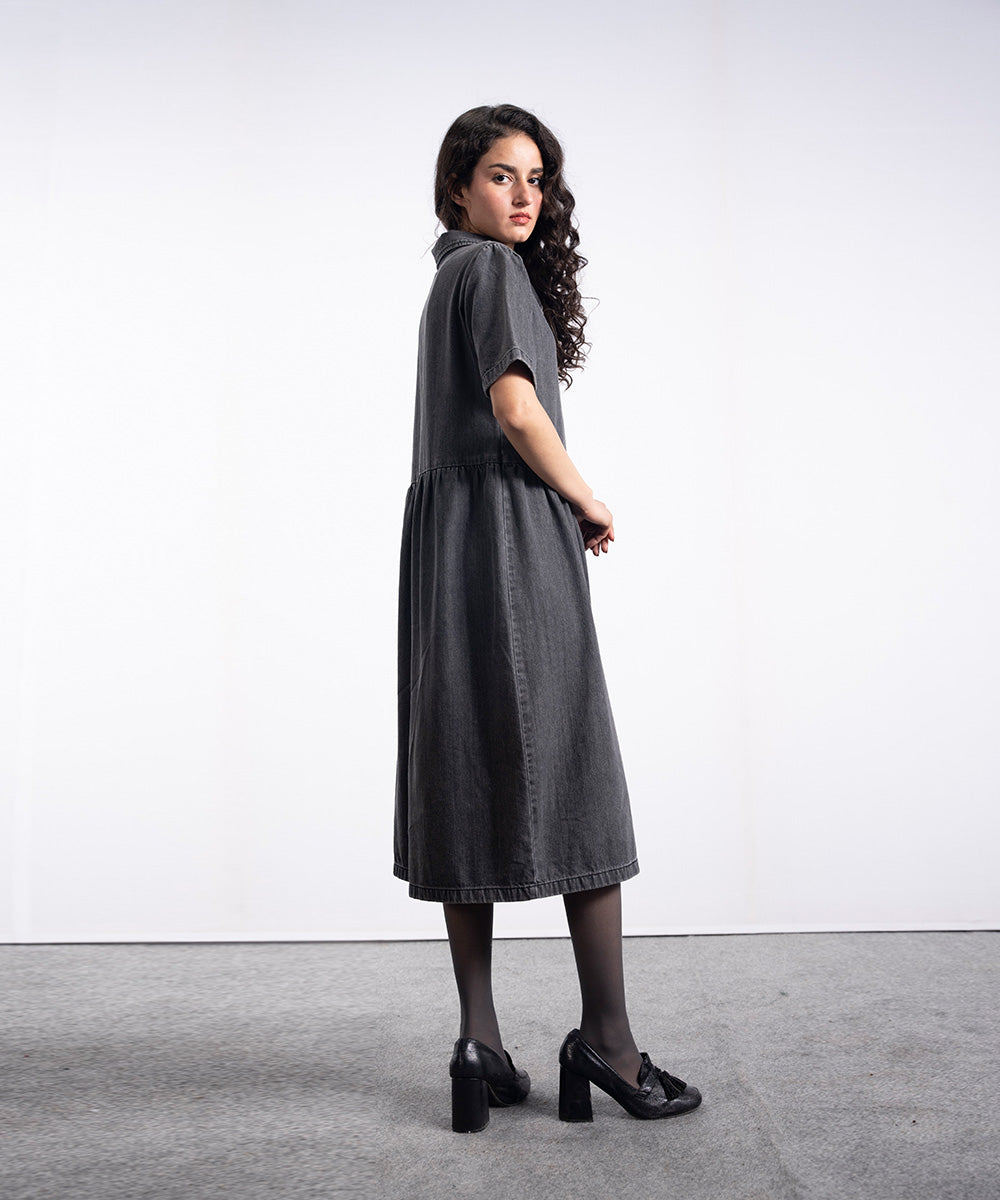 Charcoal Denim Dress