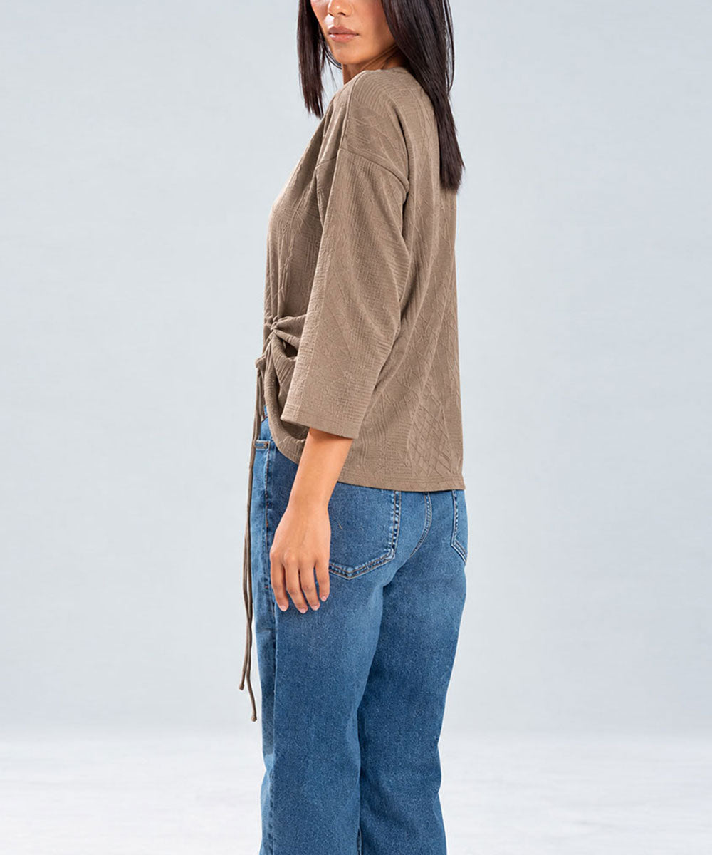 Taupe Cinch Top