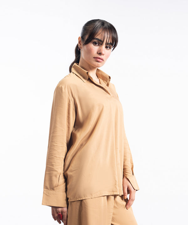 Mustard Pleated Shirt - Halo Retail