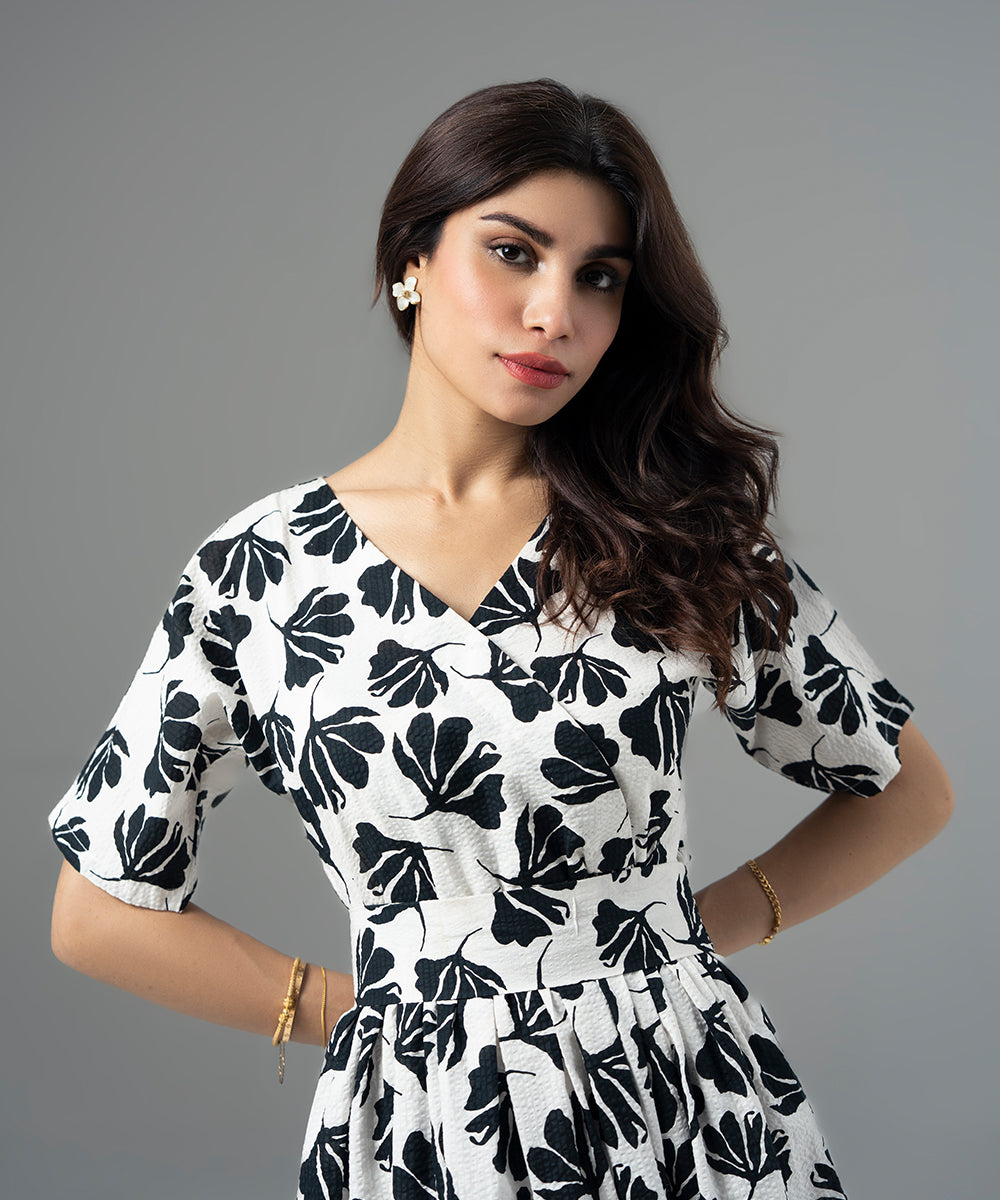 Bold Bloom Waist-Tie Dress - Halo Retail