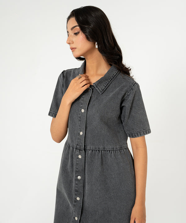Charcoal Denim Dress - Halo Retail