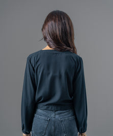 Flow Belted Black Crop Top - Halo Retail