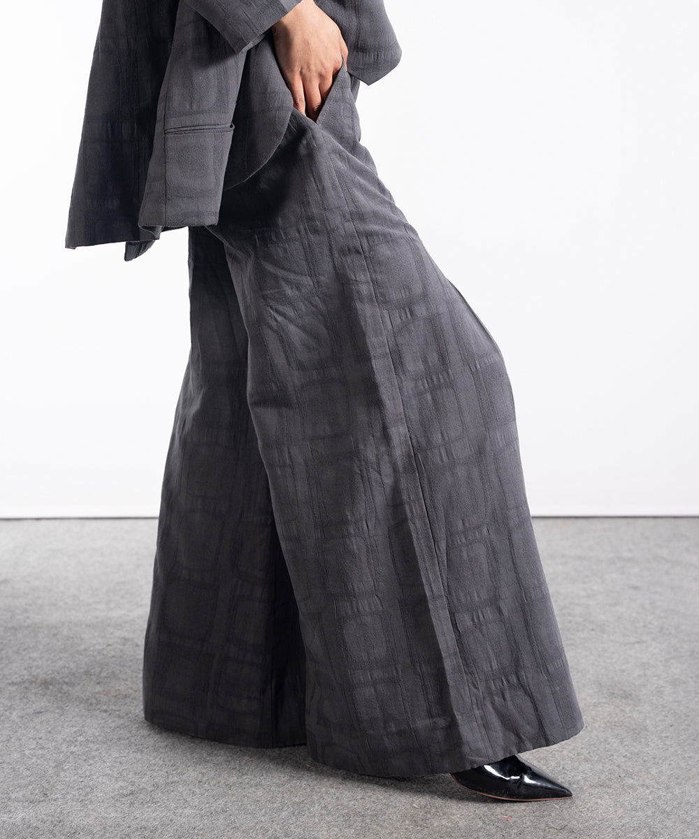 Textured Twill Wide Leg Pants - Halo Retail