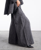 Textured Twill Wide Leg Pants - Halo Retail