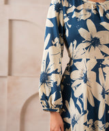 Ocean Ink Floral Dress - Halo Retail