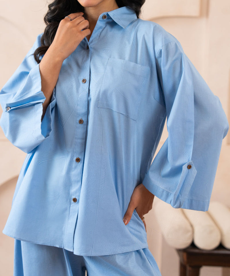 Cloud Blue Button Shirt - Halo Retail