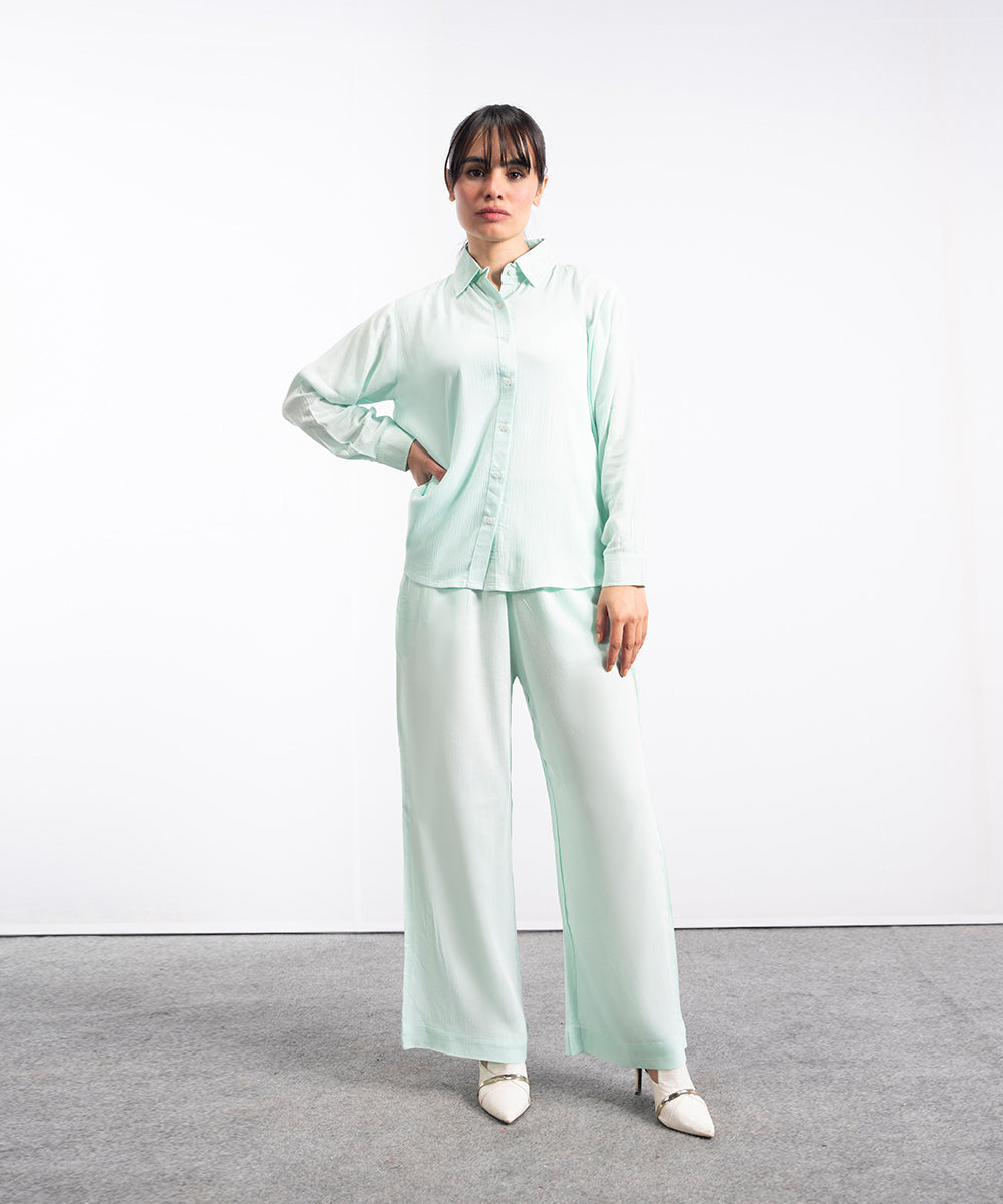 Aqua Button Down Shirt - Halo Retail
